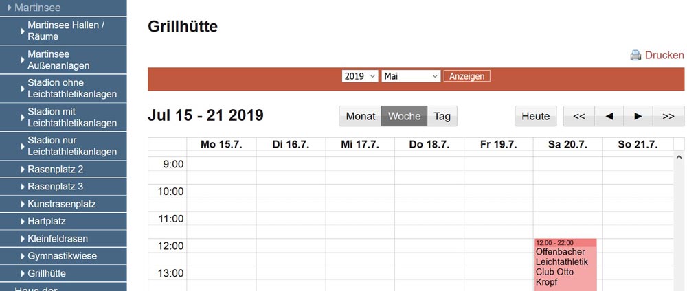 Kalender Grillhütte Martinsee